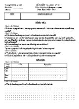 2 Đề kiểm tra học kỳ II môn Sinh học Lớp 6 - Năm học 2013-2014 - Trường THCS Đại Lào (Có đáp án)